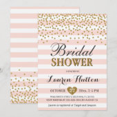 Invitation Rougissent le rose et la Fête de la mariée chic de (Devant / Derrière)