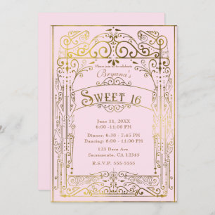 Invitation Rougissent le rose et le bonbon victorien vintage