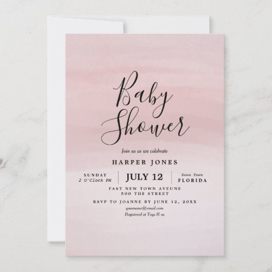 Invitation Rougissent le sip d'invitation de baby shower et (Devant)