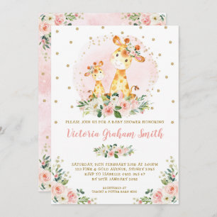 Invitation Rougissent les roses floraux de baby shower de