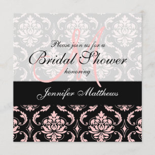 Invitation Rougissent l'invitation noire rose de Fête de la