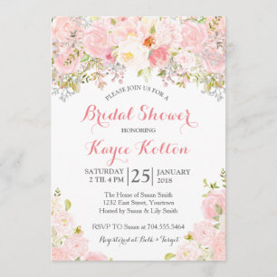 Invitation Rougissent l'invitation nuptiale rose de douche