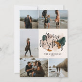 Invitation Rouille abstraite moderne 5 photo vacances de Noël (Devant)