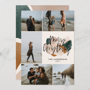 Invitation Rouille abstraite moderne 5 photo vacances de Noël