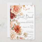 Invitation Rouille d'automne épicée et Boho floral Brunch nup (Devant)