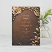 Invitation Rouille enchantée et Mariage or (Debout devant)
