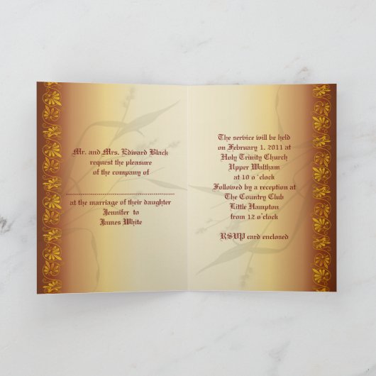 Invitation Rouille Mariage Passionflower Enregistrer la date (Intérieur)