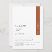 Invitation Rouille, Orange Brûlé, Mariage Minimaliste Automne (Devant)