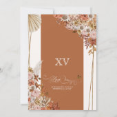 Invitation Rouille Orange Feuille Autum Tombe Floral Quincean (Dos)