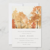 Invitation Rouille Orange Jaune Automne Automne Arbres Vow Re (Devant)