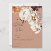 Invitation Rouille rustique & Crème Automne Floral & Douche F (Devant)