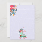 Invitation Roulage à rouleaux de teint floral rétro boho bébé (Dos)