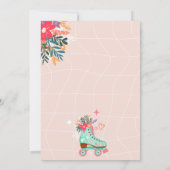 Invitation Roulage à rouleaux de teint floral rétro boho bébé (Dos)