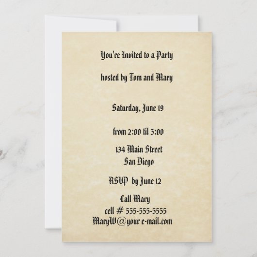 Invitation Rouleau de proclamation de parchemin vous êtes (Dos)