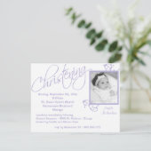 Invitation Rouleau pourpre de baptême pour le bébé (Debout devant)