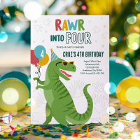 Rouler dans quatre T-Rex Dinosaur 4e fête d'annive