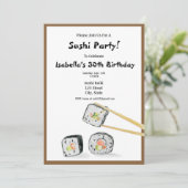 Invitation Roulés de sushi avec fête de baguettes (Debout devant)
