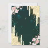 Invitation Roulettes d'or Brunch vert et Fête des mariées mou (Dos)