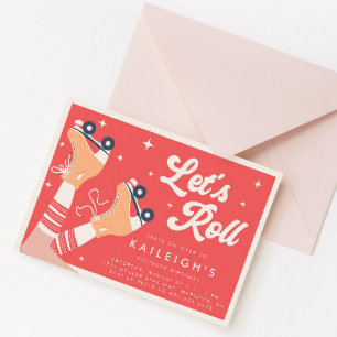 Invitation Roulons à l'an 2000 Les filles de patinage à roule