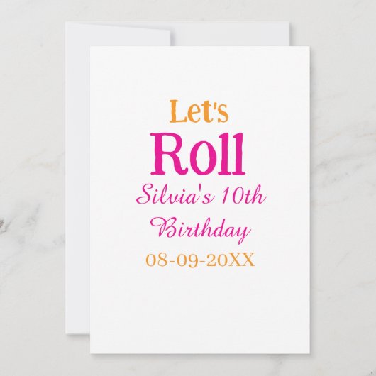 Invitation Roulons heureux 10e anniversaire ajouter nom retro (Devant)