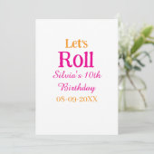 Invitation Roulons heureux 10e anniversaire ajouter nom retro (Debout devant)