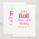 Invitation Roulons heureux 10e anniversaire ajouter nom retro (Devant / Derrière)