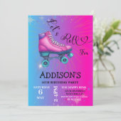 Invitation Roulons pour, Retro Roller Skating Anniversaire (Debout devant)