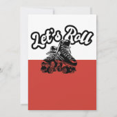 Invitation Roulons Red & Black Boy Patinage fête d'anniversai (Dos)