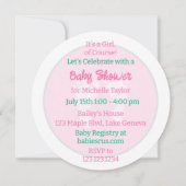 Invitation Round Disk Golf thème Baby shower de fille (Dos)