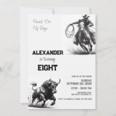 Invitation Round 'Em Up Boys Cowboy fête d'anniversaire (Devant)
