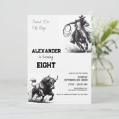 Invitation Round 'Em Up Boys Cowboy fête d'anniversaire (Debout devant)