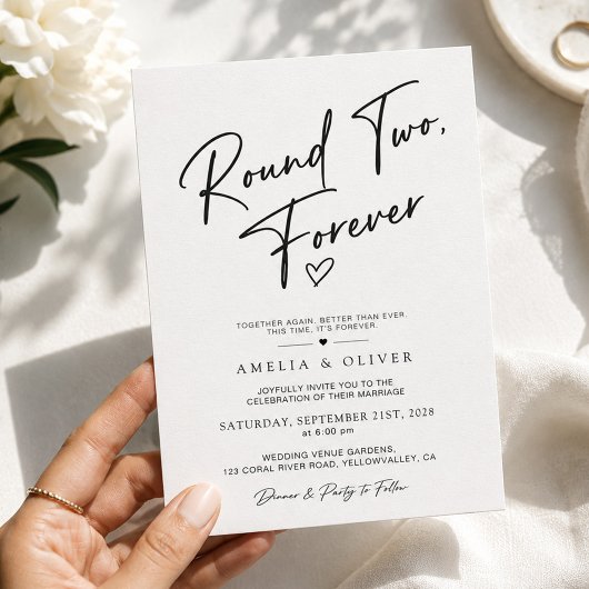 Invitation Round Two Forever Mariage Moderne Remariage