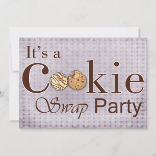 Invitation rousse rustique Holiday Cookie échange de l'invita