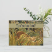 Invitation Rousseau Jungle Tropical Tiger Art (Debout devant)