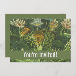 Invitation Rousseau Tropical Jungle Lion Peinture