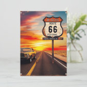 Invitation Route 66 POSTCARD (Debout devant)