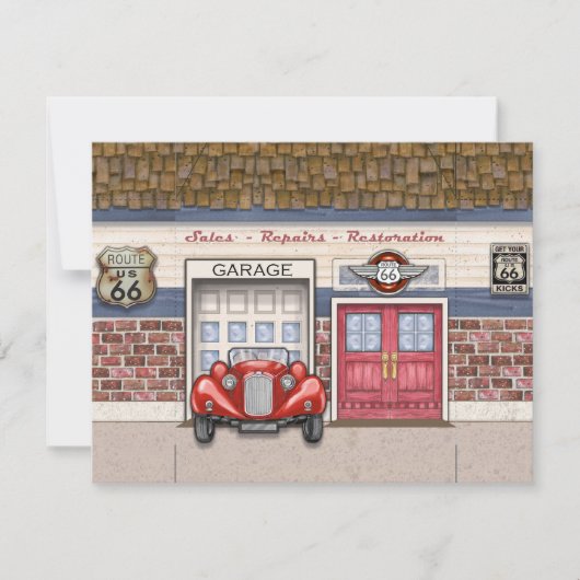 Invitation Route 66 - Voitures Vintage- (Devant)