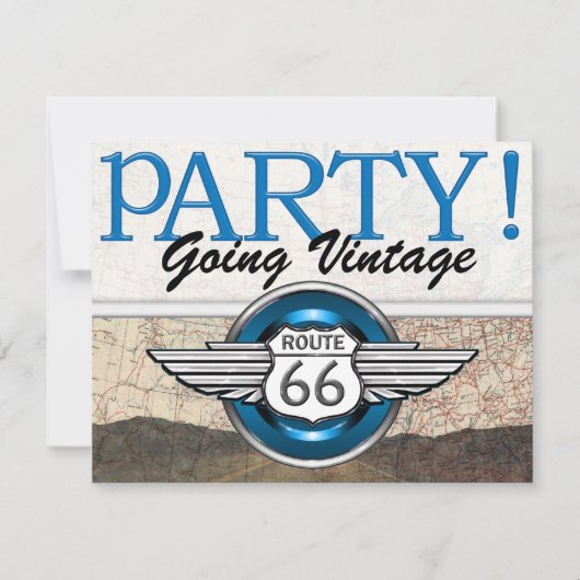 Invitation Route 66 - Voitures Vintage- (Devant)