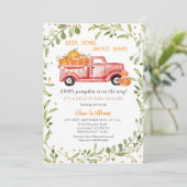 Invitation Route Citrouille Red Fall par Baby shower (Debout devant)