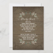 Invitation Route Rustique De Tournesol De Bourgogne Par Baby  (Dos)