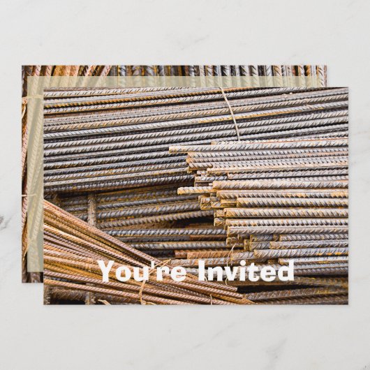 INVITATION ROUTES DE MÉTAUX DE BARRE RUSTÉES (Devant / Derrière)