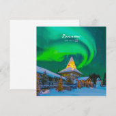 Invitation Rovaniemi, Finlande - Aurore magique (Devant / Derrière)