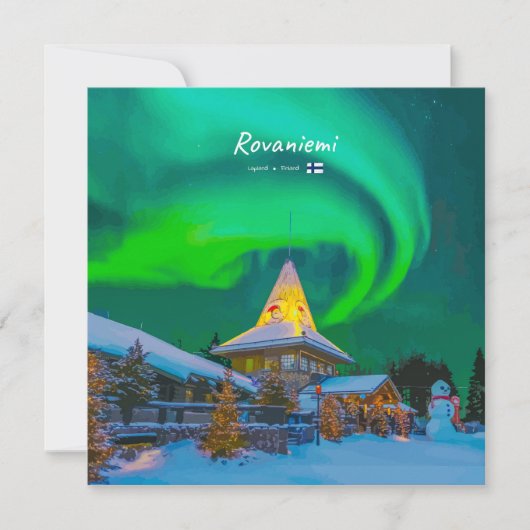 Invitation Rovaniemi, Finlande - Aurore magique (Devant)