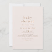 Invitation ROWAN Boho Rose Gold Girl Baby shower simple (Devant)