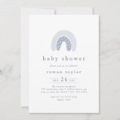 Invitation ROWAN Cute Spring Boy QR Boho Rainbow Baby shower (Devant)