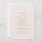 Invitation ROWAN fille unique rose Boho arc-en-ciel saupoudré (Dos)