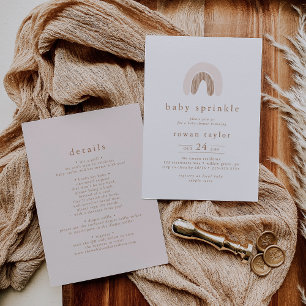 Invitation ROWAN fille unique rose Boho arc-en-ciel saupoudré