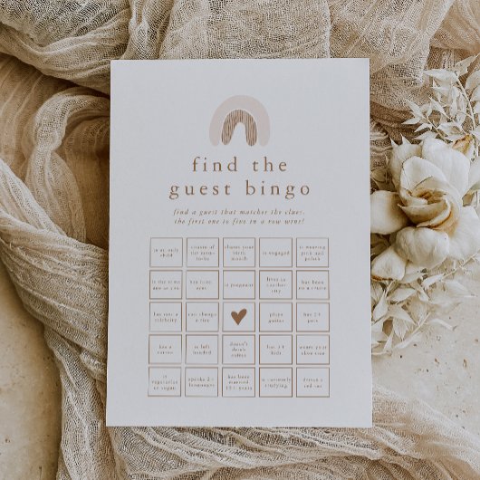 Invitation ROWAN Girl Rainbow Trouvez l'invité Bingo Game Car