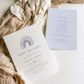 Invitation ROWAN Unique Boy Blue Boho Rainbow Baby Sprinkle