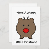 Invitation Roy le cochon de Noël (Devant / Derrière)